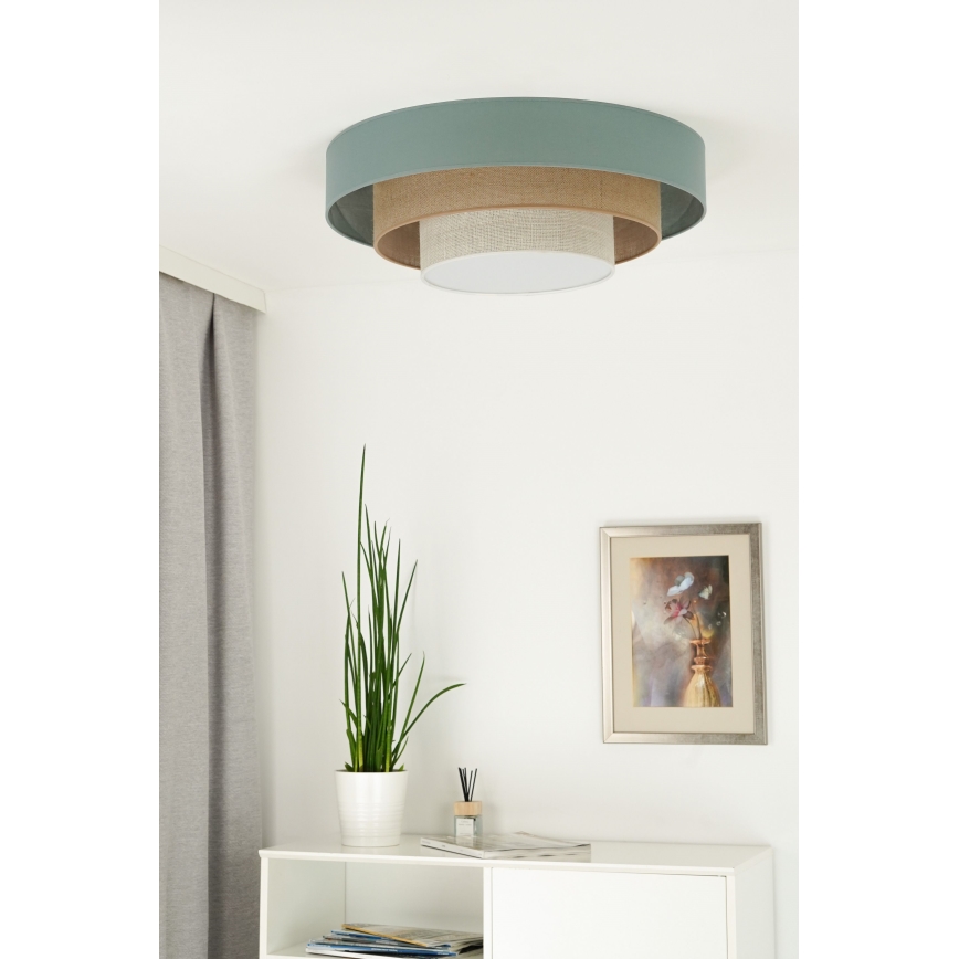 Duolla - LED Stropní svítidlo LUNETA LED/26W/230V pr. 60 cm 4000K tyrkysová/béžová/krémová