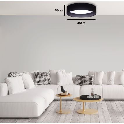Duolla - LED Stropní svítidlo ROLLER LED/24W/230V pr. 45 cm černá
