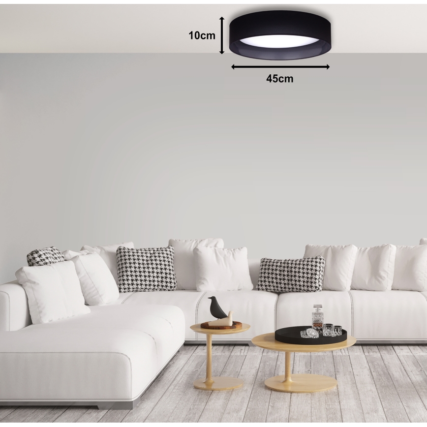 Duolla - LED Stropní svítidlo ROLLER LED/24W/230V pr. 45 cm černá