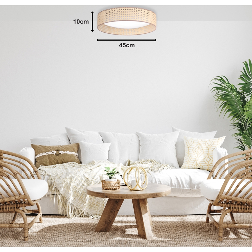 Duolla - LED Stropní svítidlo ROLLER LED/24W/230V pr. 45 cm ratan