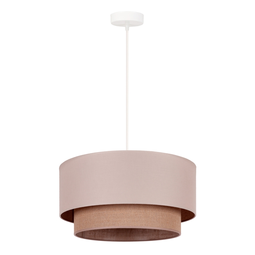 Duolla - Lustr na lanku BOHO 1xE27/15W/230V pr. 45 cm béžová/hnědá