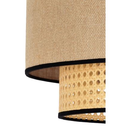 Duolla - Lustr na lanku BOHO 1xE27/15W/230V pr. 45 cm béžová/ratan