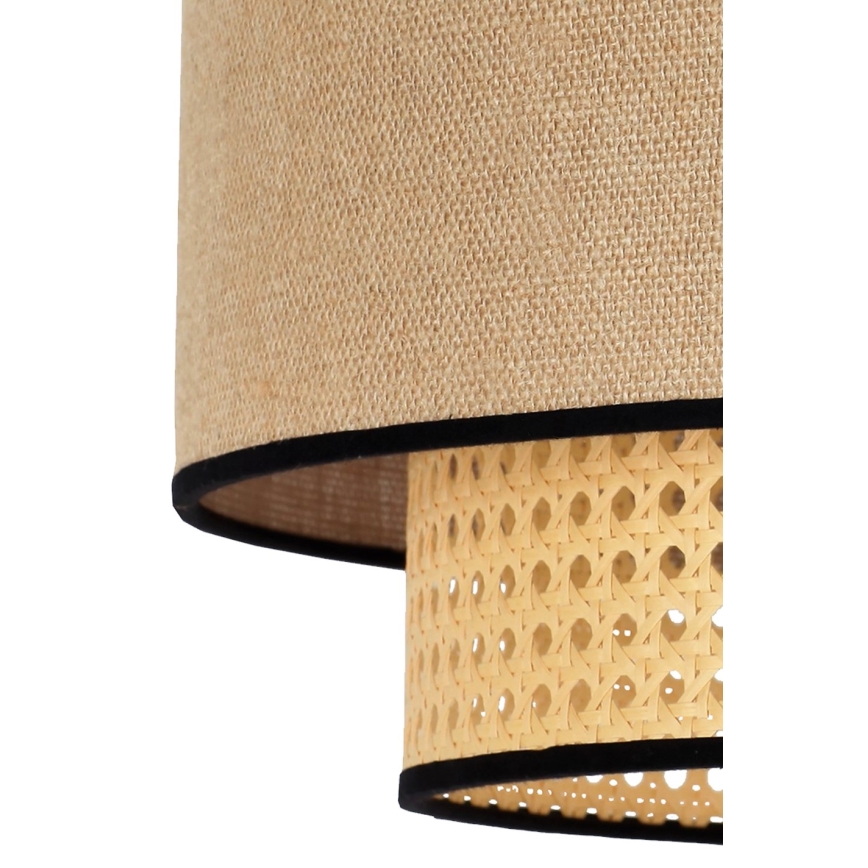 Duolla - Lustr na lanku BOHO 1xE27/15W/230V pr. 45 cm béžová/ratan