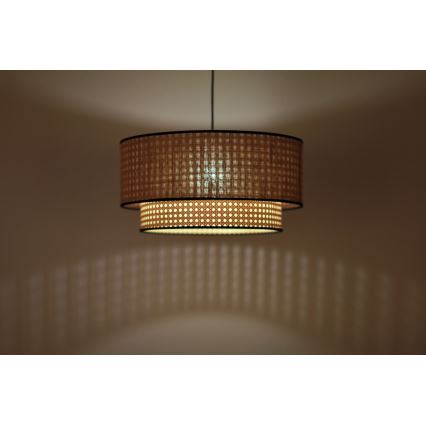 Duolla - Lustr na lanku BOHO 1xE27/15W/230V pr. 45 cm béžová/ratan