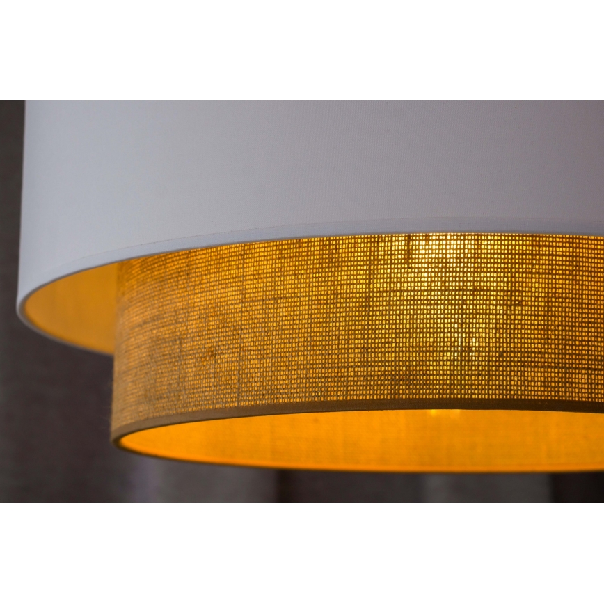 Duolla - Lustr na lanku BOHO 1xE27/15W/230V pr. 45 cm bílá/hnědá