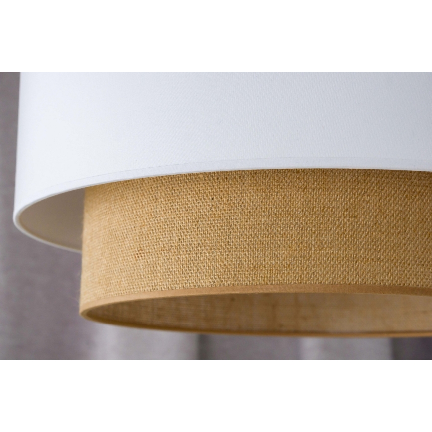 Duolla - Lustr na lanku BOHO 1xE27/15W/230V pr. 45 cm bílá/hnědá