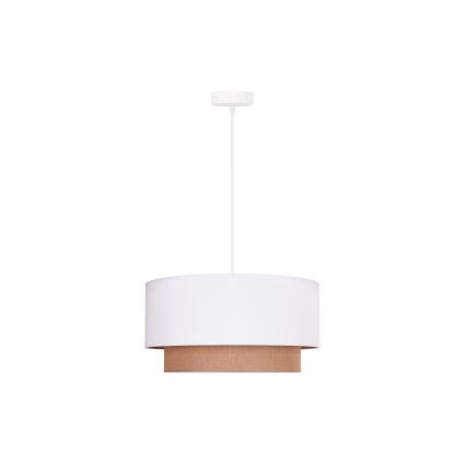 Duolla - Lustr na lanku BOHO 1xE27/15W/230V pr. 45 cm bílá/hnědá