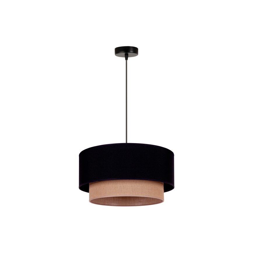 Duolla - Lustr na lanku BOHO 1xE27/15W/230V pr. 45 cm černá/hnědá