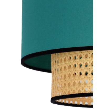 Duolla - Lustr na lanku BOHO 1xE27/15W/230V pr. 45 cm tyrkysová/ratan