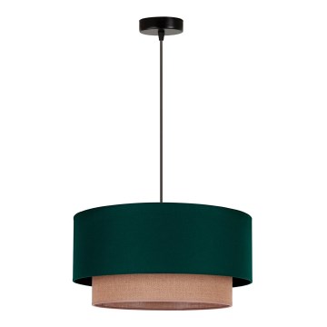 Duolla - Lustr na lanku BOHO 1xE27/15W/230V pr. 45 cm zelená/hnědá