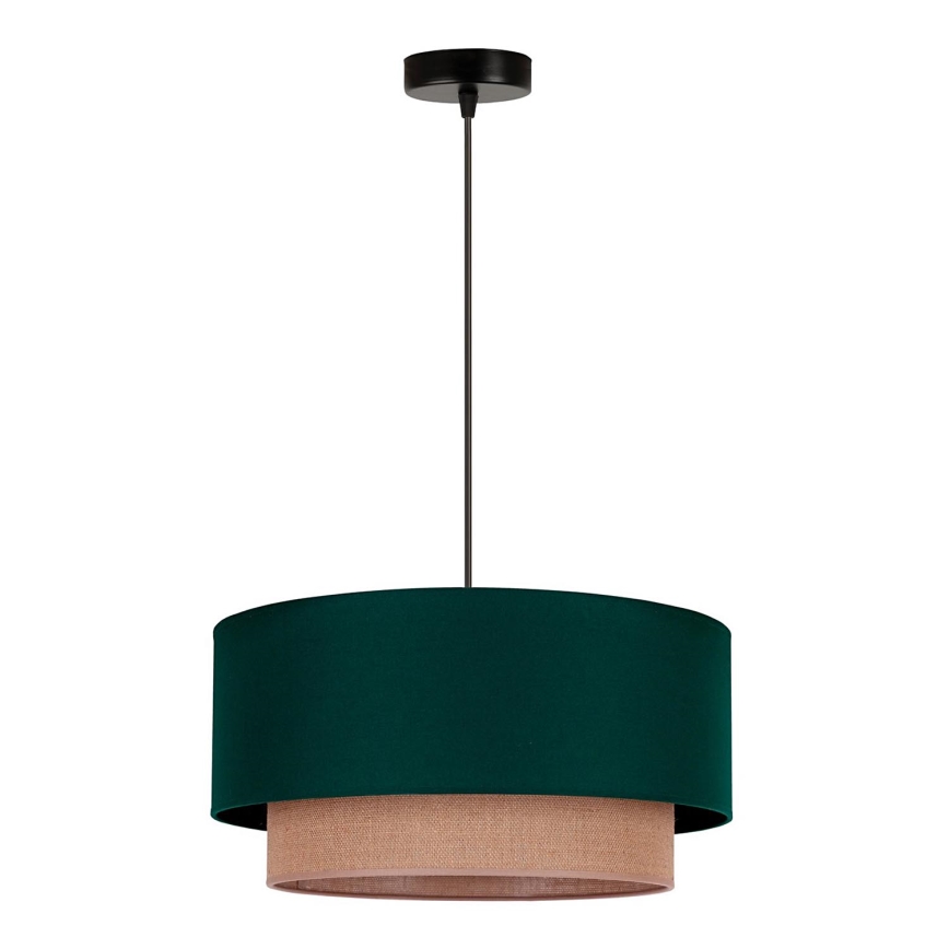 Duolla - Lustr na lanku BOHO 1xE27/15W/230V pr. 45 cm zelená/hnědá