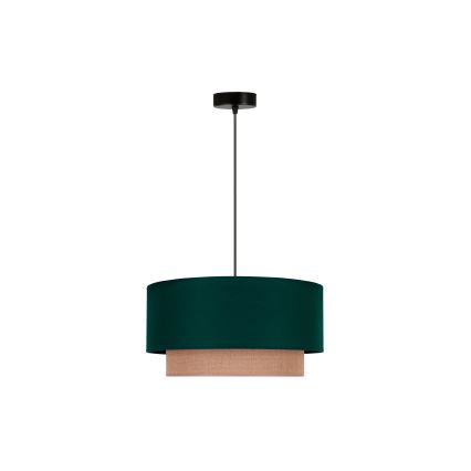 Duolla - Lustr na lanku BOHO 1xE27/15W/230V pr. 45 cm zelená/hnědá