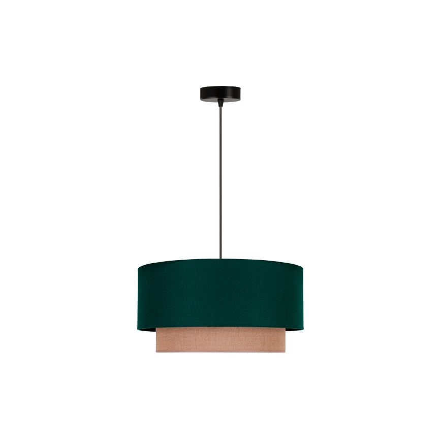Duolla - Lustr na lanku BOHO 1xE27/15W/230V pr. 45 cm zelená/hnědá