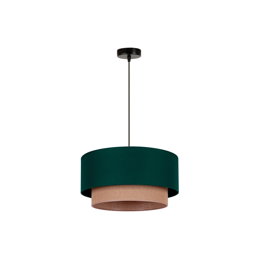 Duolla - Lustr na lanku BOHO 1xE27/15W/230V pr. 45 cm zelená/hnědá