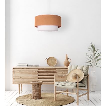 Duolla - Lustr na lanku BOHO 1xE27/40W/230V pr. 45 cm béžová/bílá