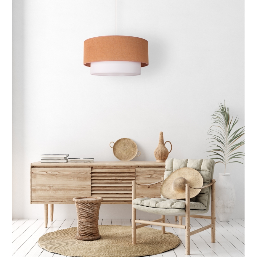 Duolla - Lustr na lanku BOHO 1xE27/40W/230V pr. 45 cm béžová/bílá
