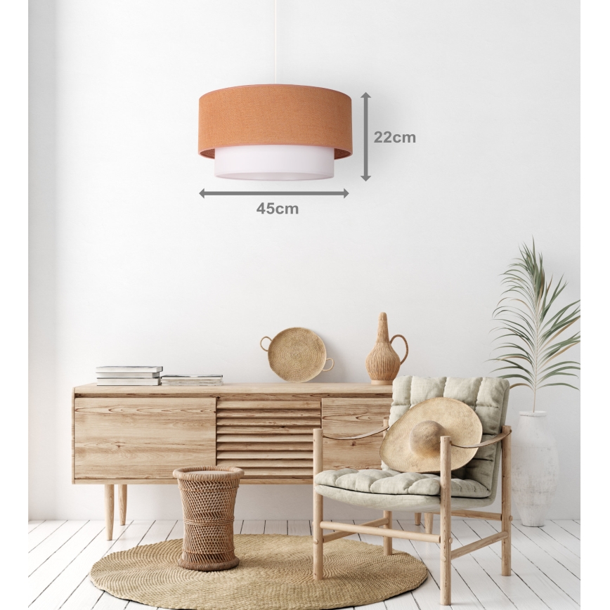 Duolla - Lustr na lanku BOHO 1xE27/40W/230V pr. 45 cm béžová/bílá