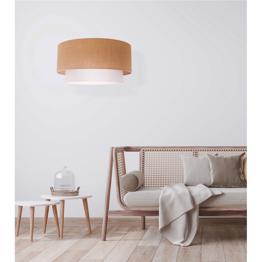 Duolla - Lustr na lanku BOHO 1xE27/40W/230V pr. 45 cm béžová/bílá