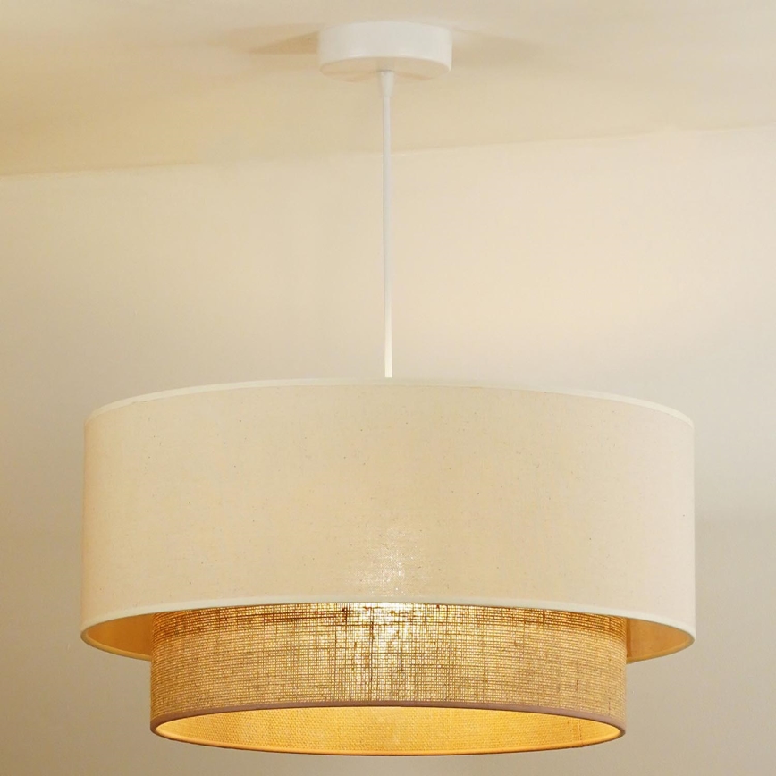 Duolla - Lustr na lanku BOHO 1xE27/40W/230V pr. 45 cm krémová/hnědá