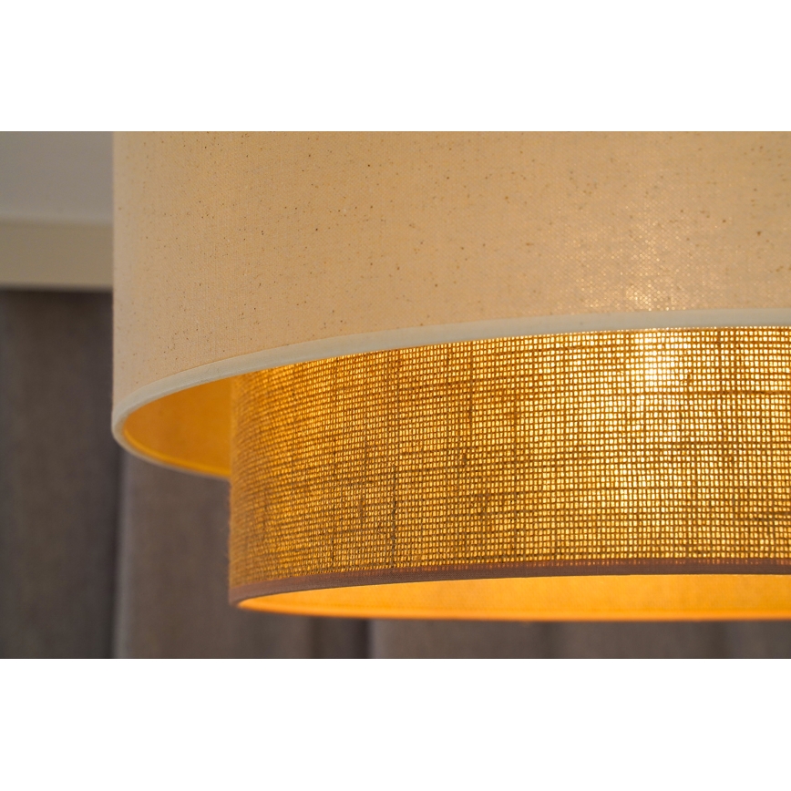 Duolla - Lustr na lanku BOHO 1xE27/40W/230V pr. 45 cm krémová/hnědá