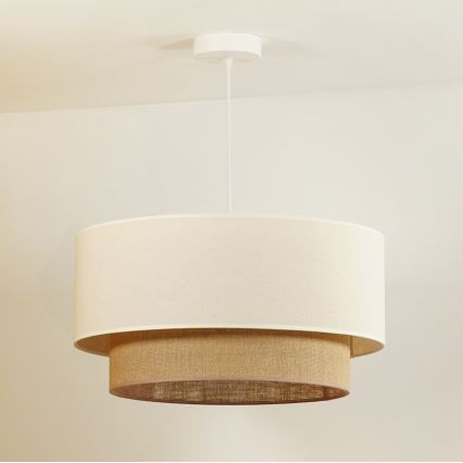 Duolla - Lustr na lanku BOHO 1xE27/40W/230V pr. 45 cm krémová/hnědá
