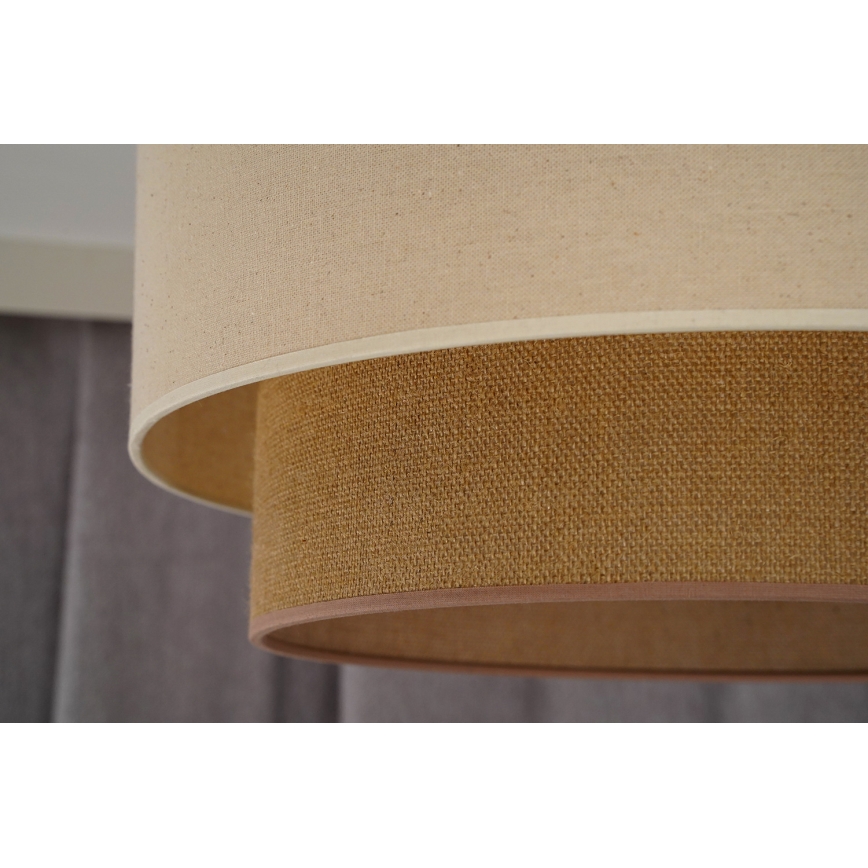 Duolla - Lustr na lanku BOHO 1xE27/40W/230V pr. 45 cm krémová/hnědá
