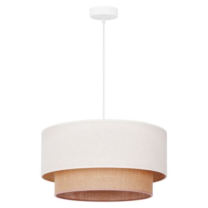 Duolla - Lustr na lanku BOHO 1xE27/40W/230V pr. 45 cm krémová/hnědá