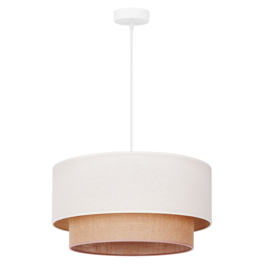 Duolla - Lustr na lanku BOHO 1xE27/40W/230V pr. 45 cm krémová/hnědá