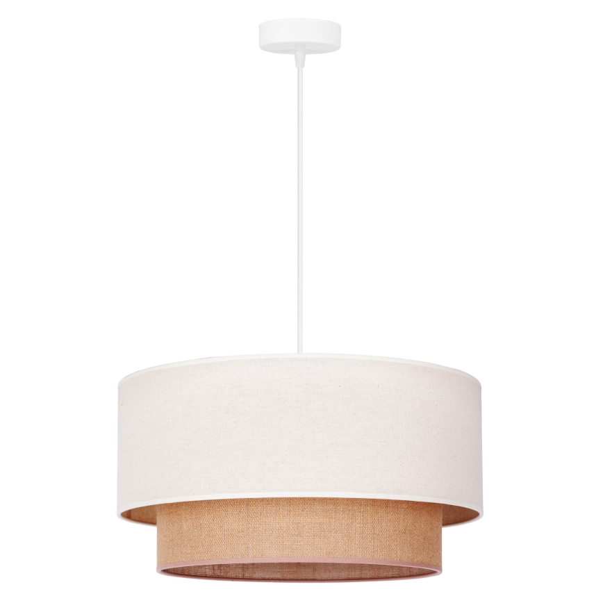 Duolla - Lustr na lanku BOHO 1xE27/40W/230V pr. 45 cm krémová/hnědá