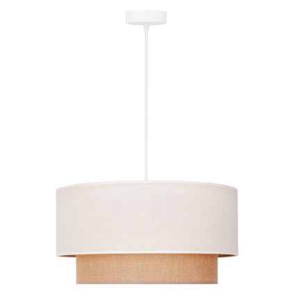 Duolla - Lustr na lanku BOHO 1xE27/40W/230V pr. 45 cm krémová/hnědá