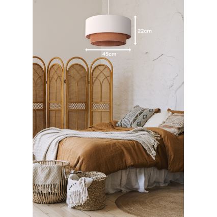 Duolla - Lustr na lanku BOHO 1xE27/40W/230V pr. 45 cm krémová/hnědá