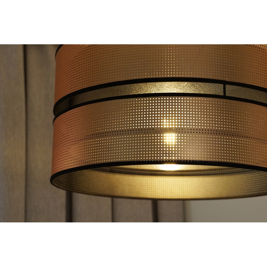Duolla - Lustr na lanku COPPER SHINY 1xE27/15W/230V pr. 40 cm měděná/černá