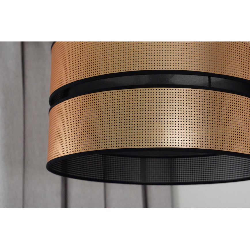 Duolla - Lustr na lanku COPPER SHINY 1xE27/15W/230V pr. 40 cm měděná/černá