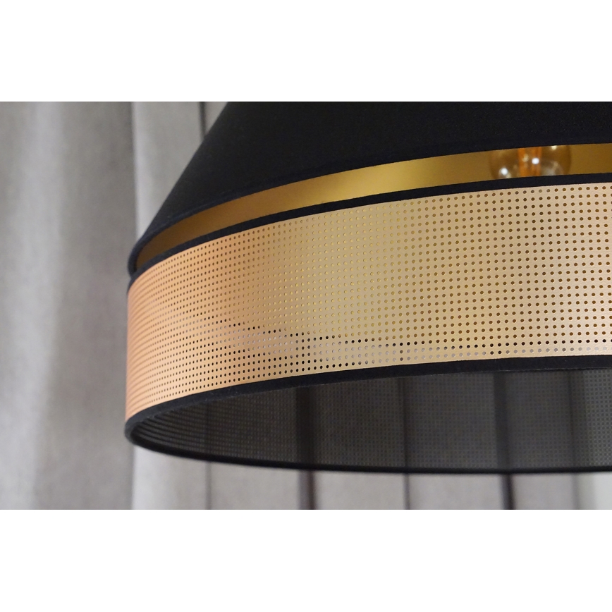 Duolla - Lustr na lanku COPPER SHINY 1xE27/15W/230V pr. 60 cm černá/měděná