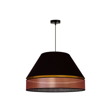 Duolla - Lustr na lanku COPPER SHINY 1xE27/15W/230V pr. 60 cm černá/měděná