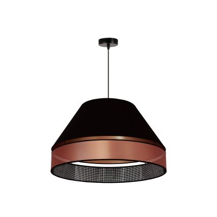 Duolla - Lustr na lanku COPPER SHINY 1xE27/15W/230V pr. 60 cm černá/měděná