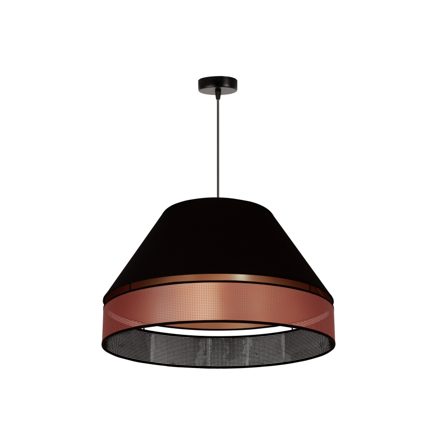 Duolla - Lustr na lanku COPPER SHINY 1xE27/15W/230V pr. 60 cm černá/měděná