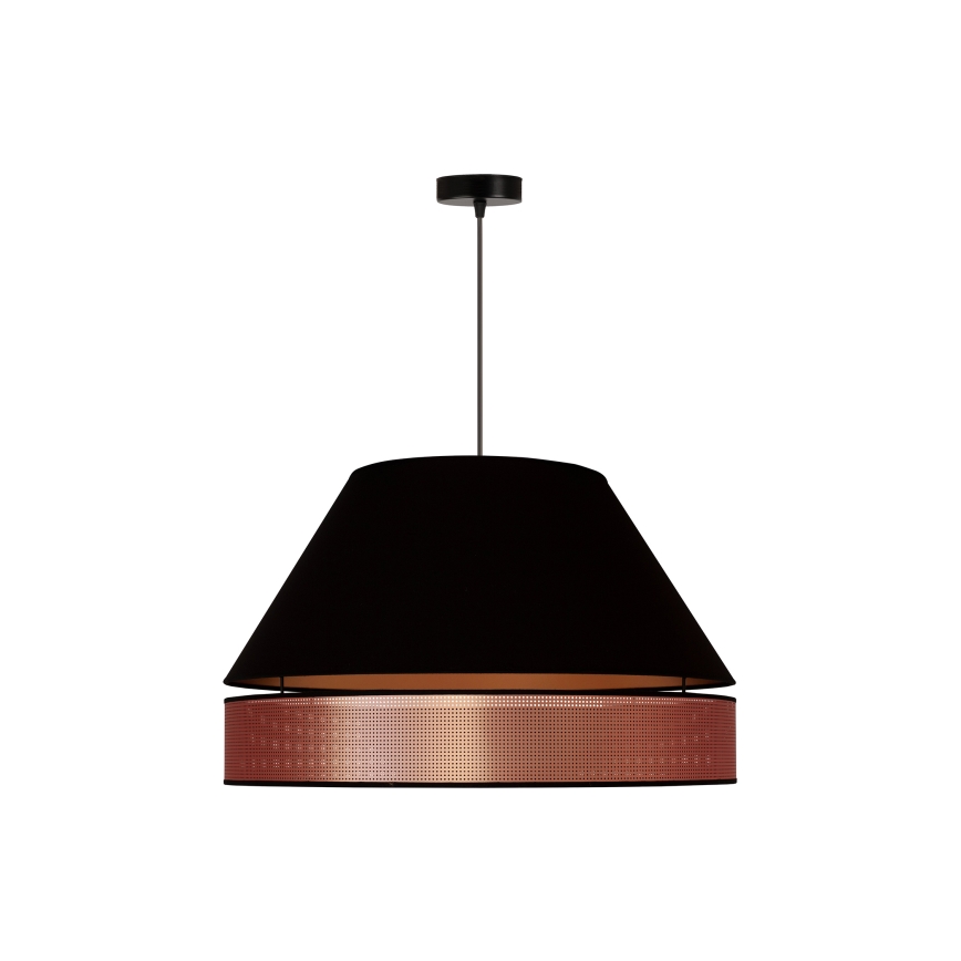 Duolla - Lustr na lanku COPPER SHINY 1xE27/15W/230V pr. 60 cm černá/měděná