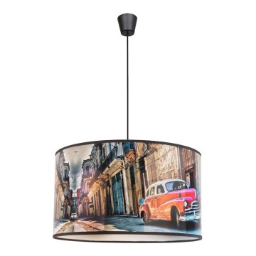 Duolla - Lustr na lanku CUBA RED 1xE27/15W/230V pr. 35 cm