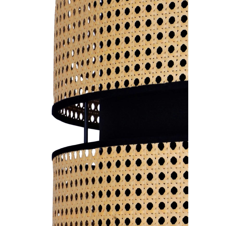 Duolla - Lustr na lanku DUO 1xE27/15W/230V pr. 40 cm ratan/černá