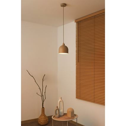 Duolla - Lustr na lanku IRONLINE 1xE27/15W/230V pr. 17 cm béžová