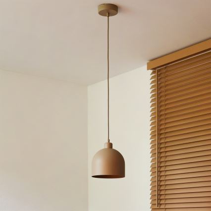 Duolla - Lustr na lanku IRONLINE 1xE27/15W/230V pr. 17 cm béžová