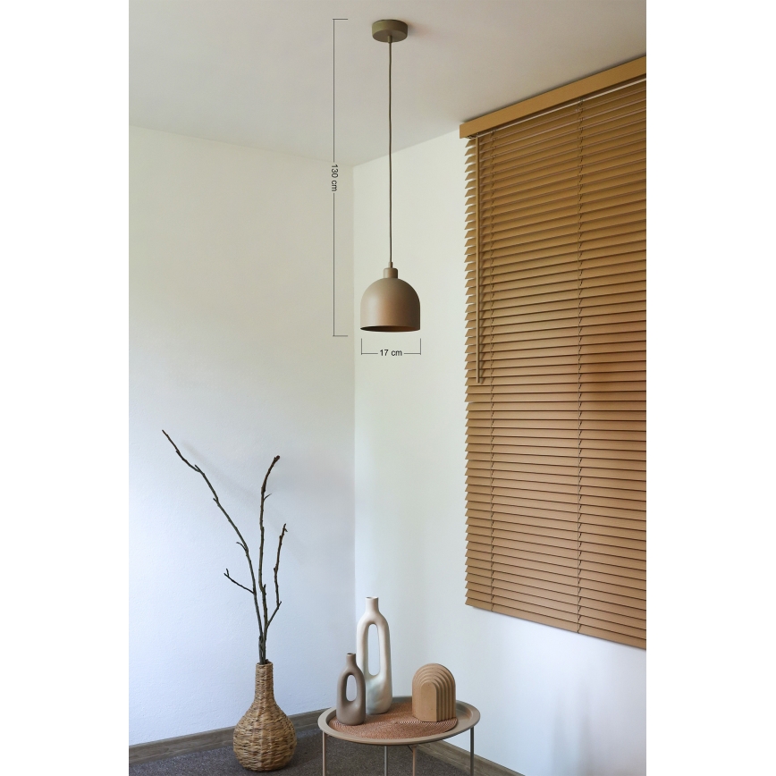 Duolla - Lustr na lanku IRONLINE 1xE27/15W/230V pr. 17 cm béžová
