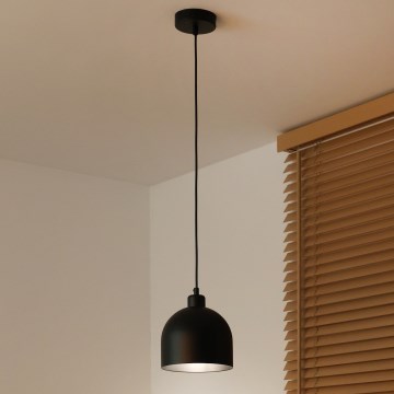 Duolla - Lustr na lanku IRONLINE 1xE27/15W/230V pr. 17 cm černá