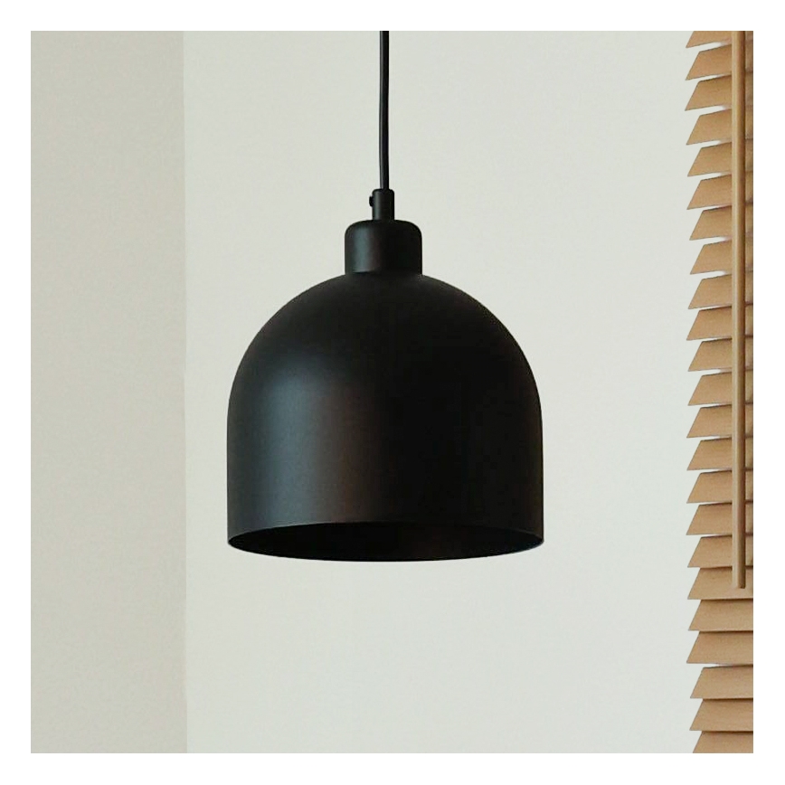 Duolla - Lustr na lanku IRONLINE 1xE27/15W/230V pr. 17 cm černá