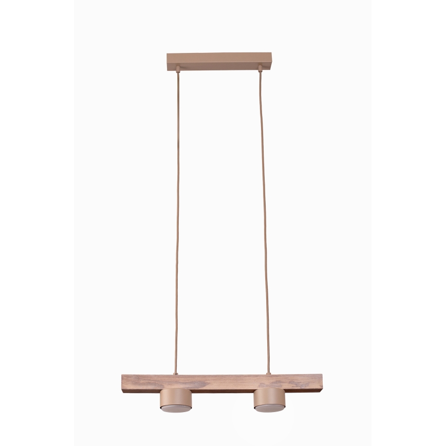 Duolla - Lustr na lanku IRONLINE 2xGX53/3W/230V borovice dub/béžová