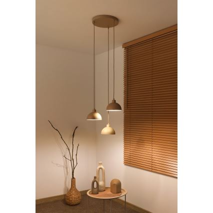 Duolla - Lustr na lanku IRONLINE 3xE27/15W/230V béžová