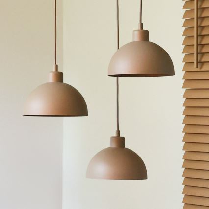 Duolla - Lustr na lanku IRONLINE 3xE27/15W/230V béžová