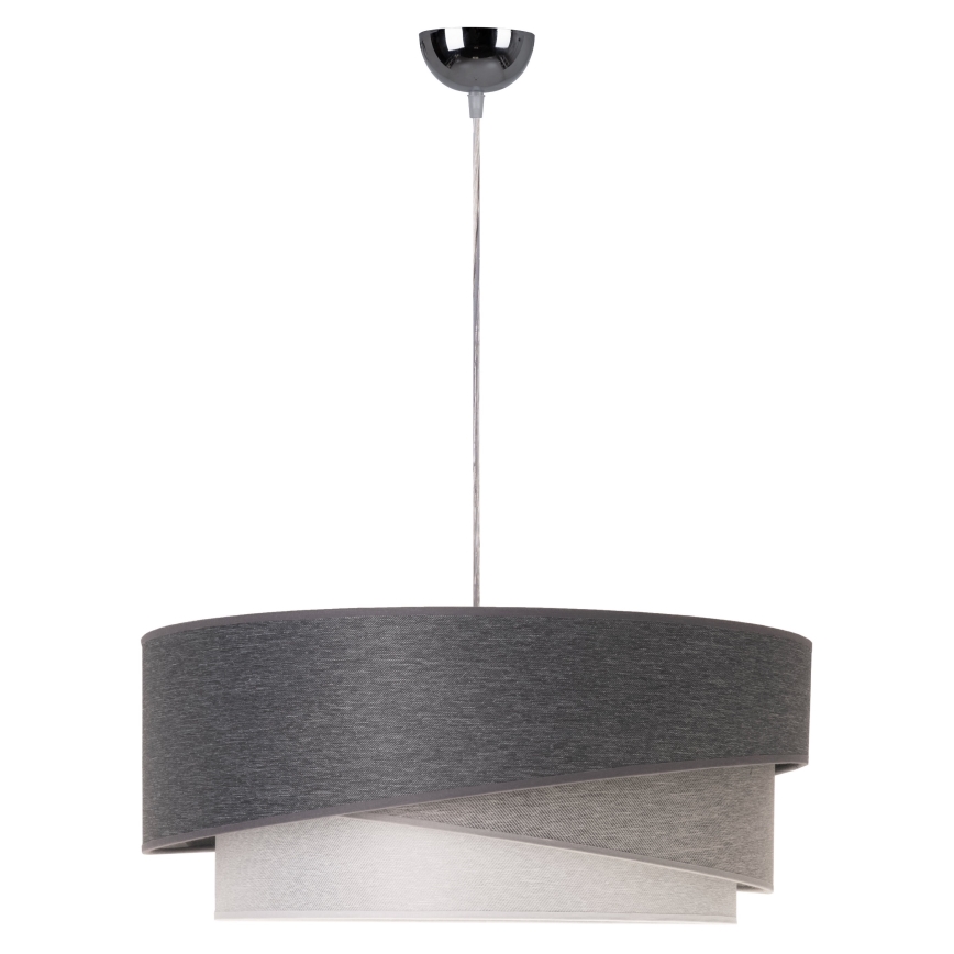 Duolla - Lustr na lanku KOBO 1xE27/15W/230V pr. 45 cm antracit/šedá/bílá