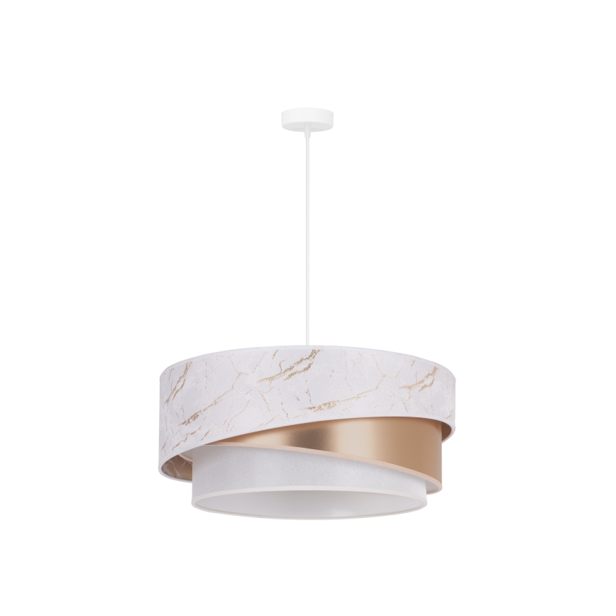 Duolla - Lustr na lanku KOBO 1xE27/15W/230V pr. 45 cm bílá/rosegold